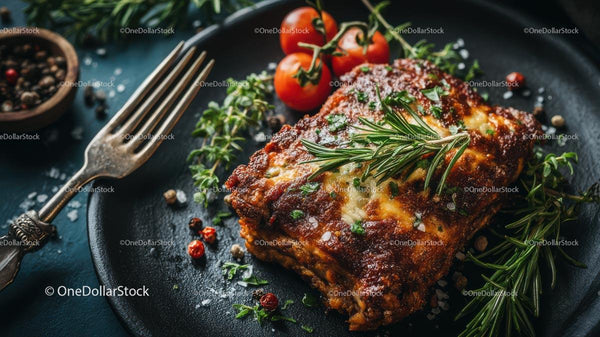 Gourmet Lasagna with Fresh Rosemary and Cherry Tomatoes