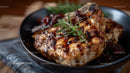 Grilled Pork Chop with Rosemary and Barbecue Glaze