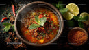 Steaming Hot Asian Soup with Chili and Mint