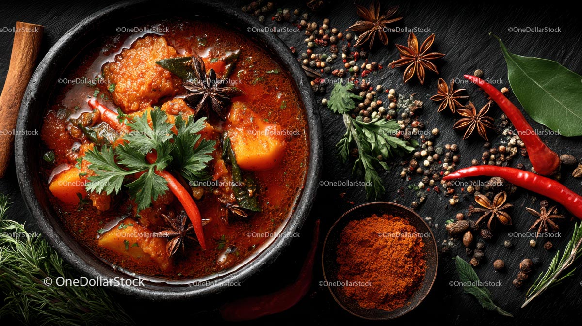 Spicy Stew with Vegetables and Aromatic Spices