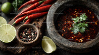 Spicy Chili Sauce with Fresh Ingredients and Lime