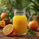 Refreshing Glass Pitcher of Fresh Orange Juice with Splash