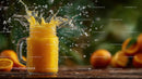 Refreshing Orange Juice Splash in a Mason Jar