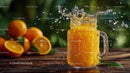Refreshing Orange Juice Splash in a Glass Jar