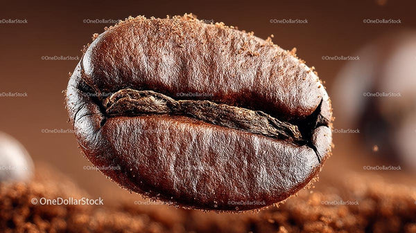Macro View of a Richly Textured Coffee Bean