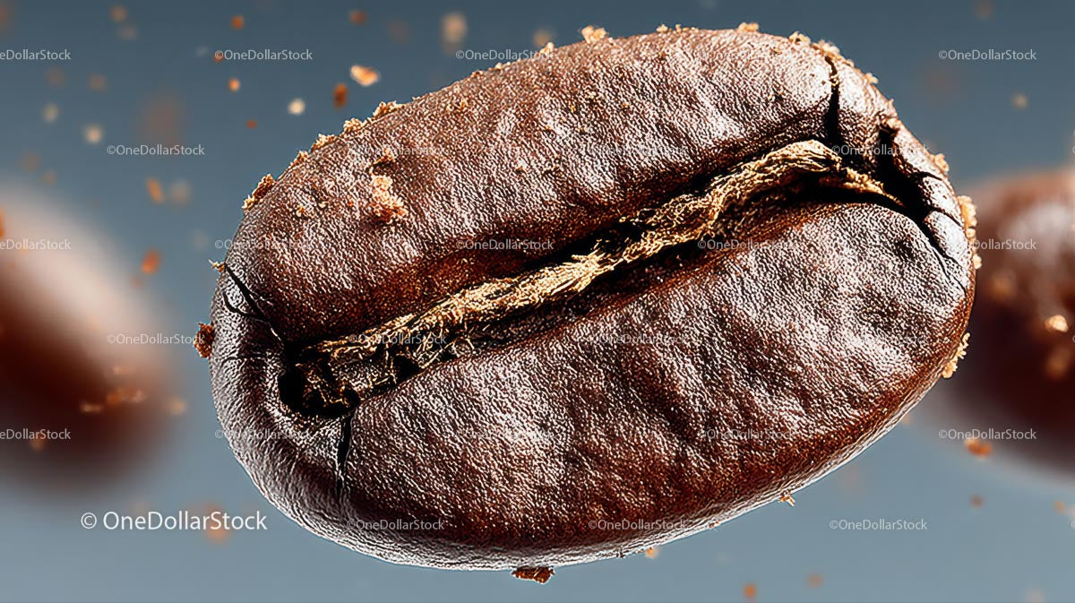 Macro Shot of a Single Roasted Coffee Bean
