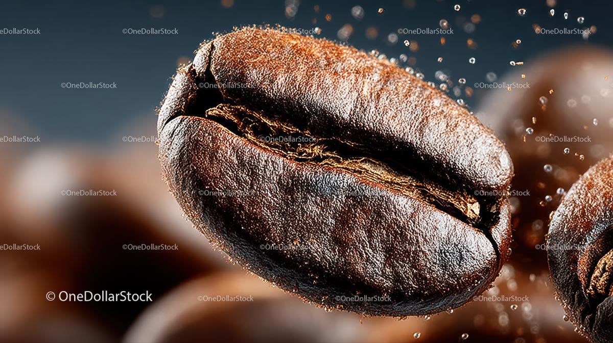 Macro Shot of a Single Roasted Coffee Bean