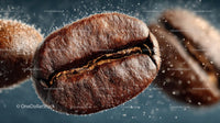 Close-Up of Roasted Coffee Bean with Details