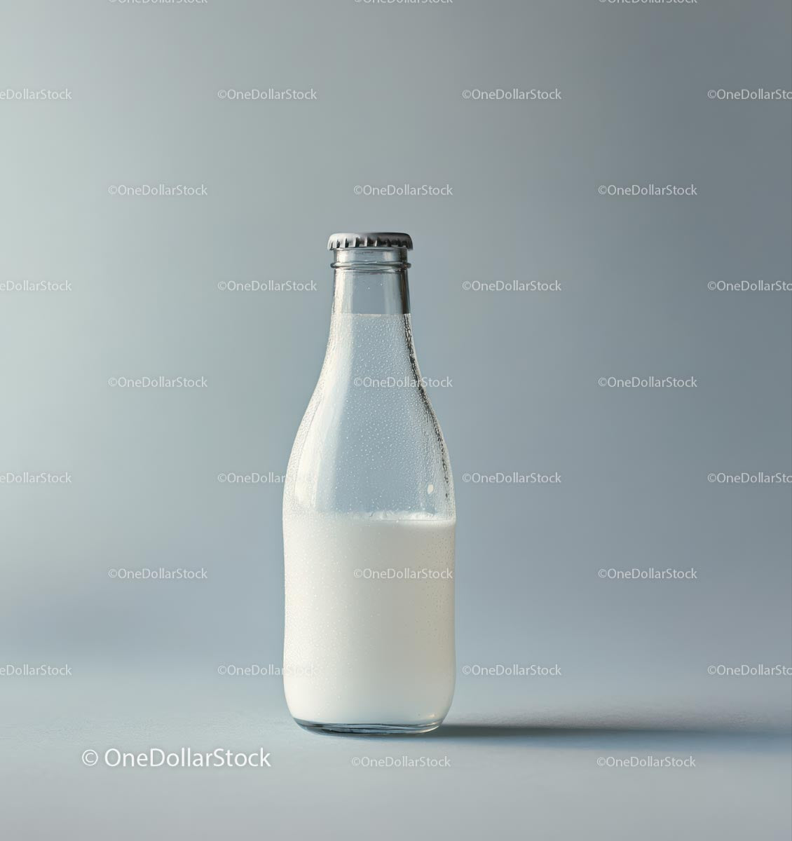 Minimalist Clear Glass Bottle with White Liquid