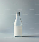 Minimalist Clear Glass Bottle with White Liquid