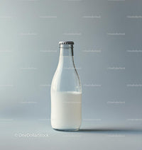 Minimalist Clear Glass Bottle with White Liquid