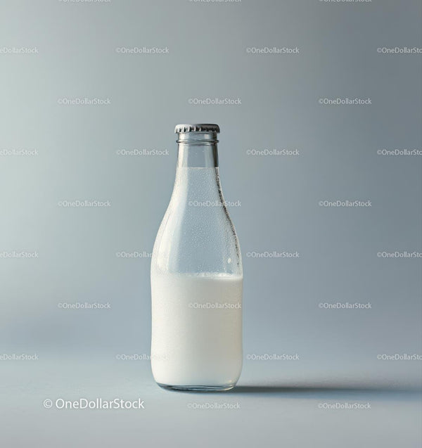 Minimalist Clear Glass Bottle with White Liquid