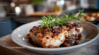 Grilled Fish Fillet with Rosemary and Caramelized Onions