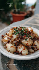 Caramelized Onions with Fresh Herbs on Rustic Plate