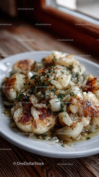 Caramelized Roasted Garlic with Fresh Herb Garnish