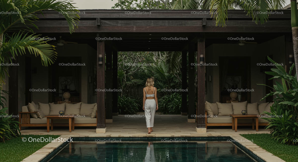 Elegant Villa with Tropical Garden and Poolside Retreat