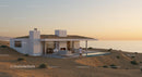 Modern Beachfront House at Sunset with Ocean View