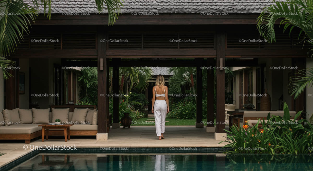 Luxury Villa with Tropical Garden and Poolside Serenity