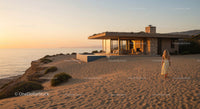 Luxury Modern Beach House at Sunset