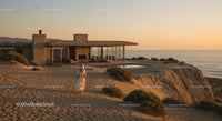 Modern Beachfront House at Sunset with Ocean View