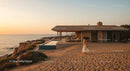 Modern Beachfront House at Sunset with Ocean View