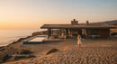 Modern Beachside Villa at Sunset with Infinity Pool