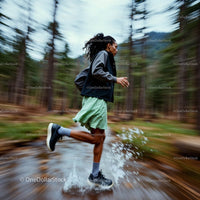 Dynamic Run Through Forest Trail