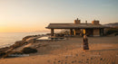 Modern Coastal House at Sunset with Ocean View