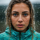 Close-up of Woman with Snowflakes on Her Face