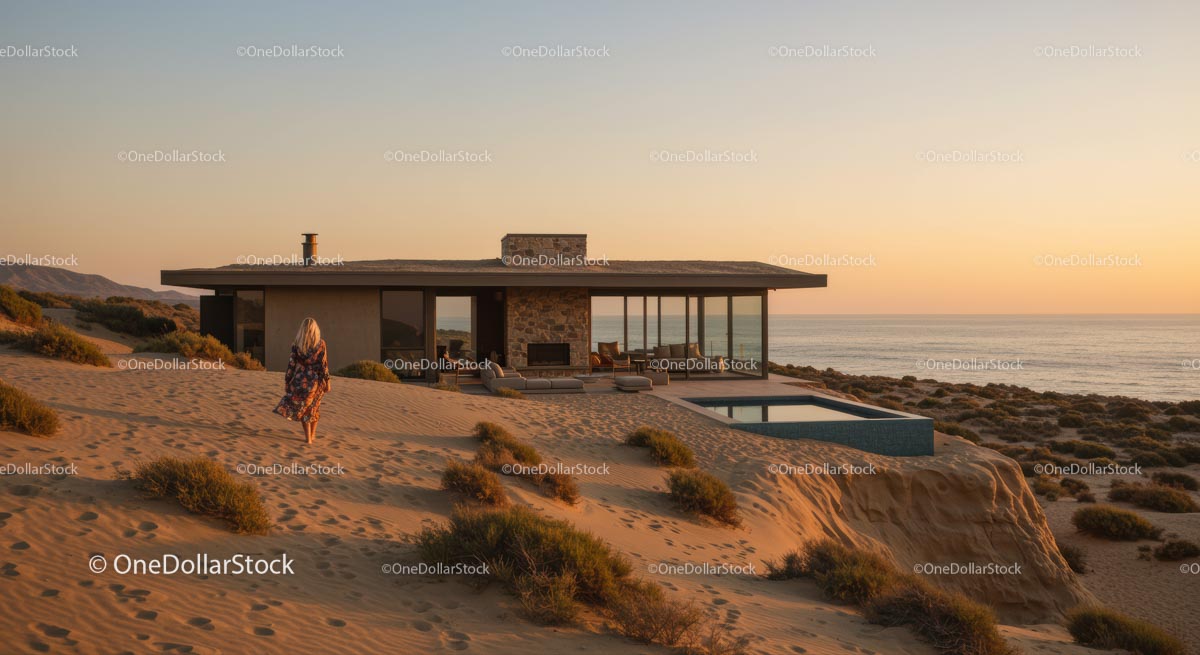 Modern Cliffside House with Glass Walls and Infinity Pool