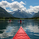 Kayakers Enjoying a Scenic Mountain Lake Adventure