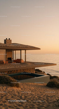 Modern Cliffside House with Glass Walls and Infinity Pool