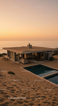 Modern Cliffside House with Glass Walls and Infinity Pool