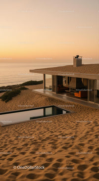 Modern Cliffside House with Glass Walls and Infinity Pool