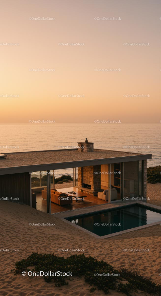 Modern Cliffside House with Glass Walls and Infinity Pool