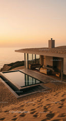 Luxury Beach House with Infinity Pool at Sunset