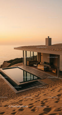 Modern Cliffside House with Glass Walls and Infinity Pool