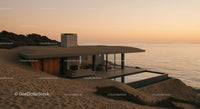 Modern Cliffside House with Glass Walls and Infinity Pool
