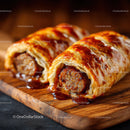 Savory Baked Meatloaf with Juicy Filling on Rustic Wooden Board