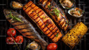 Fresh Grilled Salmon Fillets with Corn and Cherry Tomatoes