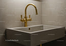 Elegant Gold Kitchen Faucet and Modern White Sink for Contemporary Homes