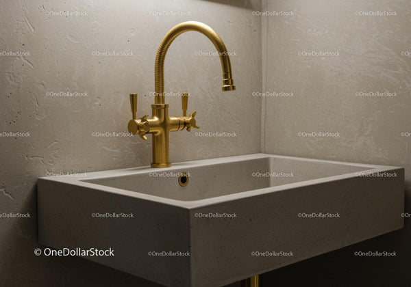 Elegant Gold Kitchen Faucet and Modern White Sink for Contemporary Homes