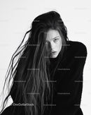 Elegant Monochrome Portrait of a Fashion Model with Striking Expression