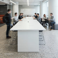 Modern coworking space with people collaborating and working