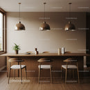 Modern Dining Area with Wooden Table and Pendant Lamps in Cozy Home