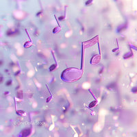 Vibrant Pink and Purple Music Notes Abstract Digital Art