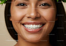 Close up of smiling woman with natural flawless skin