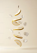 Floating Sliced Pear with Soft White Petals