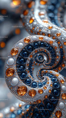Elegant Spiral Ornament with Gemstones and Metallic Details