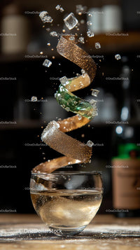 Champagne Cork Exploding with Bubbles in a Glassful Celebration